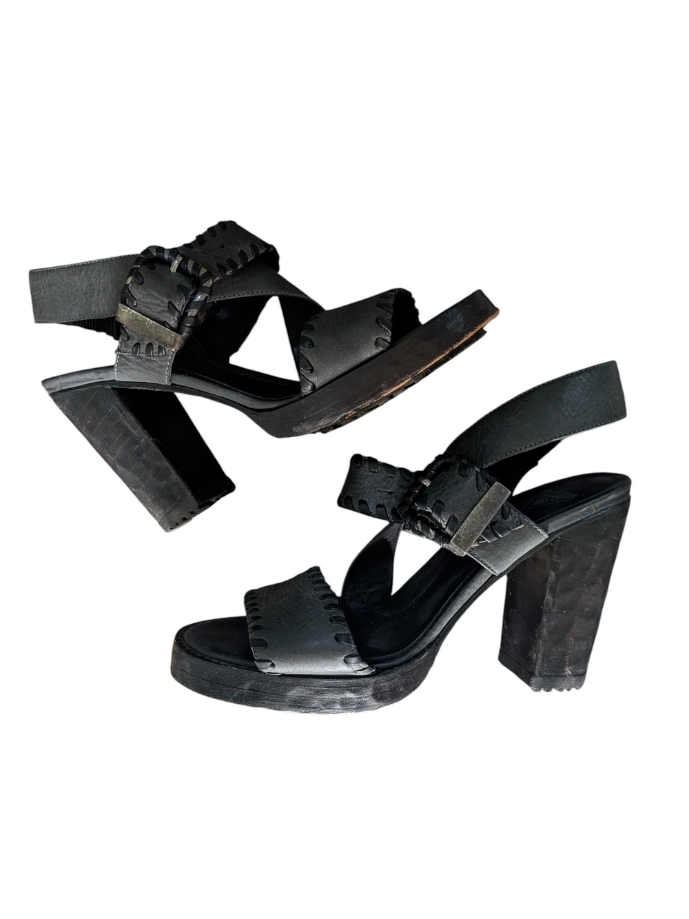 Women’s Black Platform Block Heel Sandals